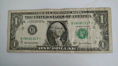 FR-1930B 2003-A  $1.00 Federal Reserve Note Circulated Serial # B08481317* - Image 1 of 2