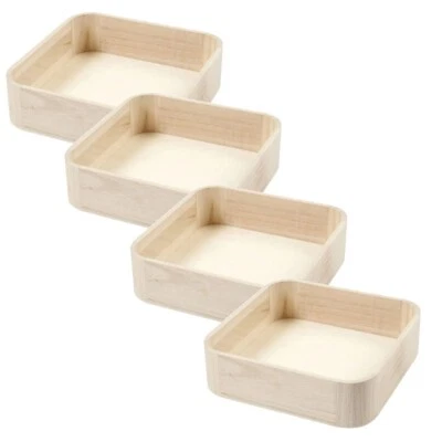 4 X Holz Paulownia Ablage 25cm Quadratisch Geschirr Servier Dekoration & Farbe - Bild 1 von 4