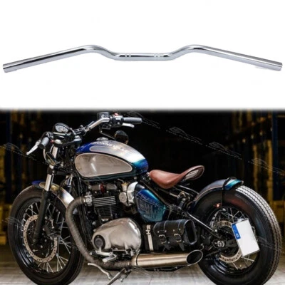 For Triumph Bonneville Bobber Chrome 7/8" 22mm Motorcycle Handlebars Drag Bars - Image 1 of 4