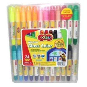 Toru Window Glass 24 Color Crayon Marker for Window,Mirror,Glass,Plastic - Picture 1 of 9