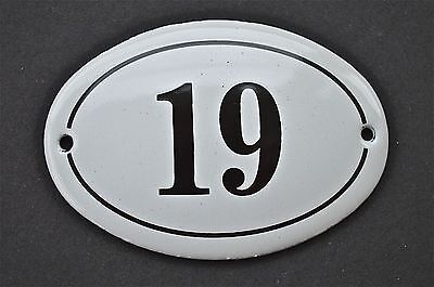 Antique Style Small Oval Number 19 Door Number Plaque Sign Enamel On Metal • 9.59$