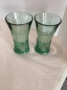 COCA COLA LIBBEY GREEN TINT Heavy GLASS . 6” tall - Picture 1 of 11