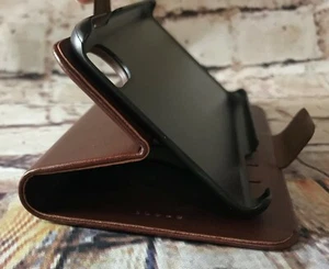 iPhone Max XS CASE Leder Wallet Halter CC Slots Ständer Magnet Neu - Bild 1 von 12