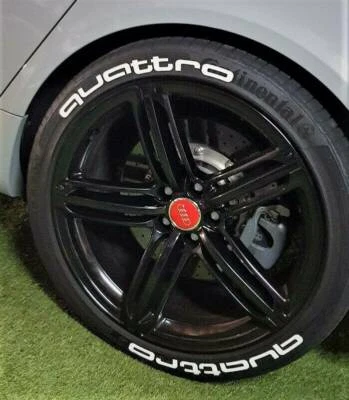 轮胎刻字贴纸适合奥迪四轮 16 英寸 - 22 英寸套装适用于 4 轮胎 1 英寸  — 第 1/2 张图片