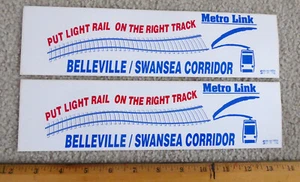 Belleville ~ Swansea ~ ILLINOIS ~ Lichtschiene ~ METRO LINK ~ Stoßstange AUFKLEBER ~ Set 2 - Bild 1 von 1
