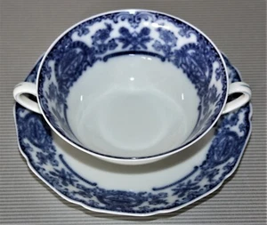Hutschenreuther Hohenberg Madeleine blauer Blumenrand Suppentasse u. Untere - Bild 1 von 6
