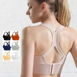 Tank Top Damen Fitnessstudio Damen Korsett Sport BH kurzes Oberteil Fitness BH hohl - Bild 1 von 19