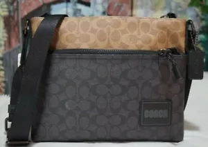 Neu mit Etikett Coach Herren PACER Colorblock Kuriertasche Umhängetasche in ANTHRAZIT MULTI Sig - Bild 1 von 12