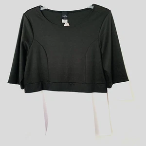 Cozy Collection Boutique Bluse Damen Gr. XL 3/4 SLV schwarz weiß Colorblock Neu mit Etikett - Bild 1 von 7