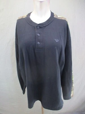 Cabela's Size XL Men Cotton Blend Fleece Lined Long Sleeve Henley Sweatshirt 335 - Image 1 of 4
