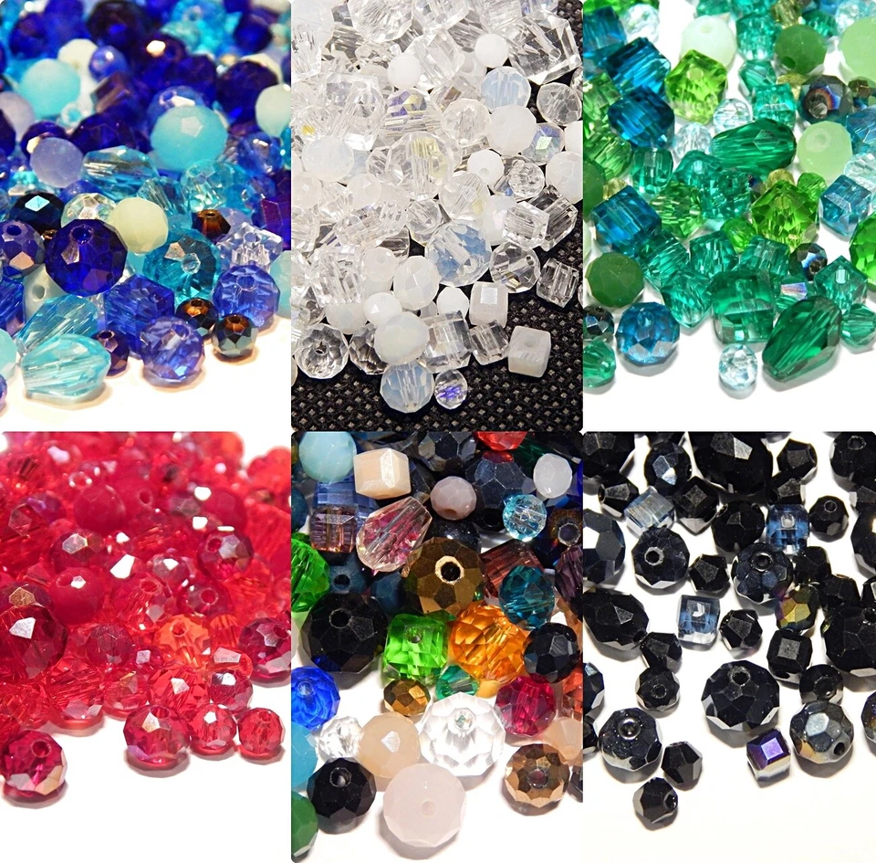 Glasperlen Tschechische Böhmische Kristallperlen 250stk Gemischt Perlenset - Bild 1 von 1