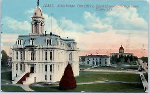 State House, Post Office, Court House & Wilson Park, Salem, Oregon Postcard - Picture 1 of 2