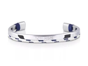 Tom Hope Hybrid 2 Armband aus Metall und Textil Silber Weiß Blau 15,5 cm TM0435 - Bild 1 von 4
