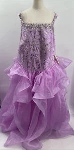 Women’s Purple Beaded Off Shoulder Sleeveless Tulle Prom Party Homecoming Gown - Picture 1 of 13