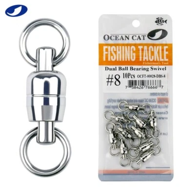 OCEAN CAT Ball Bearing Swivel-Dual Spinning Trolling Swivel Saltwater Fishing - Image 1 of 4