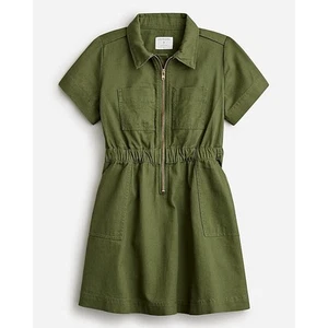 Crewcuts Field Dress in Twill sz 7 Girls Green Short Sleeve Dress - Picture 1 of 6