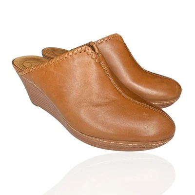 Zuecos de cuña Jack Rogers de cuero sin cordones para mujer color tostado camel talla 6,5 Foto 1 de 4