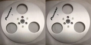 Neu ein Paar silberne 7" Tonbandspule Pioneer Leichtmetall Aluminium Aufnahmespule. - Bild 1 von 1