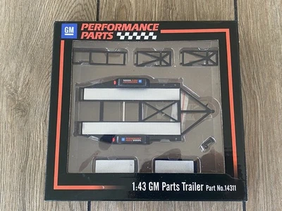 GMP 14311 TANDEM CAR TRAILER with TIRE RACK 1/43 GM PERFORMANCE PARTS BLACK - Image 1 of 4