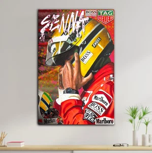 Ayrton Senna Gemälde, F1 Auto Deko, Schild Pilotschild Formel 1 - Bild 1 von 3