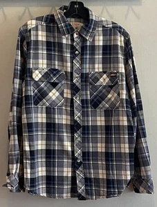 Herren Medium Dickies blau kariert Freizeit Button Down Langarm RN123187 - Bild 1 von 12