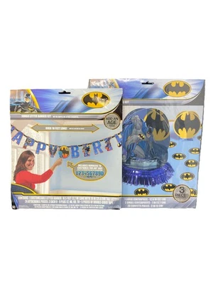DC Batman Jumbo Happy Birthday Banner Kit With Add An Age Plus Table Decorating  - Image 1 of 4