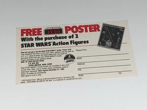 Kenner Star Wars Return of the Jedi ROTJ Free Poster Unused Mail-in Form 1984 - Picture 1 of 4