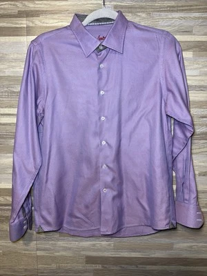 Robert Graham Shirt Boys Large 14 16 Purple/ Metallic Button Up Flip Cuff Kids K - Image 1 of 4