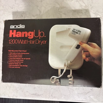 Andis Quiet Turbo Ionic Hair Dryer 1200 Watts Wall Mount Hang Up Hair Dryer - Image 1 of 2