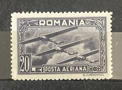 Romania 1931. Planes, Air Mail - 20L Lilac. MH. Mi. 423 - Image 1 of 2