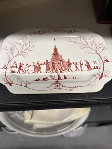 Juliska Keramik LANDSITZ FROHE WEIHNACHTEN rechteckiges Tablett 7 1/2" - Bild 1 von 4