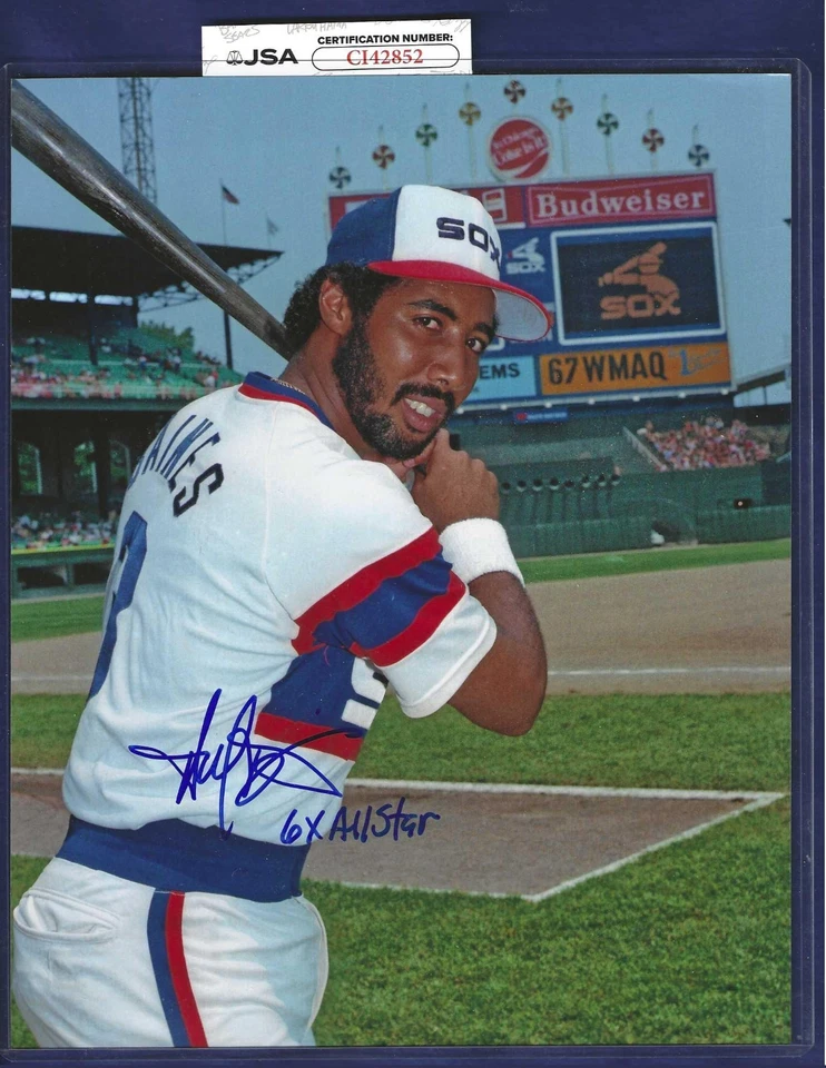 Foto autografiada de 8x10 de Harold Baines Chicago White Sox de béisbol HOFer certificado de autenticidad JSA Foto 1 de 1