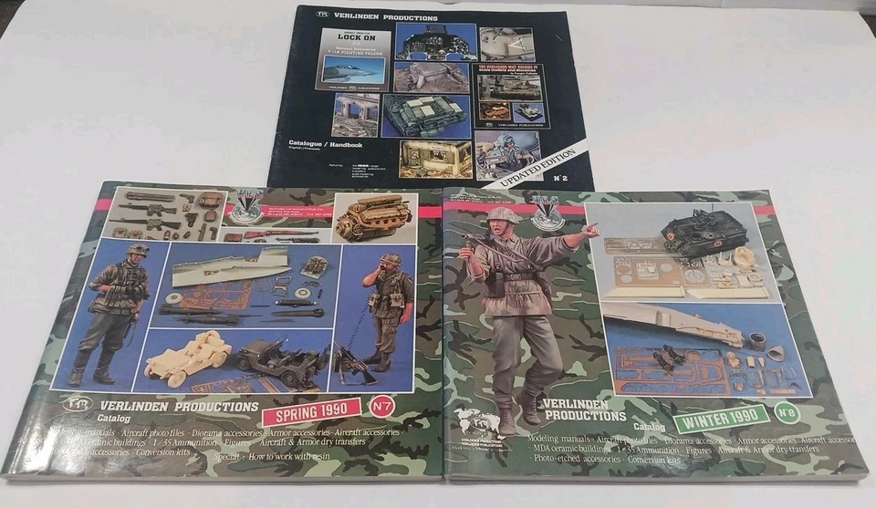 Lot Of 3 Verlinden Catalogs / Handbook Military Miniature Modeling 1990 # 7 & 8 - Image 1 of 4