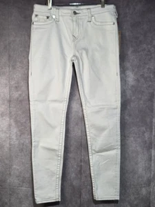 True Religion Super Skinny Optic White Jeans Women’s Size 31 NWT Studded Pockets - Picture 1 of 12