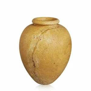 Vase Table Centerpiece IN Travertine Yellow Marble Centerpiece Vase h. 18cm - Picture 1 of 3