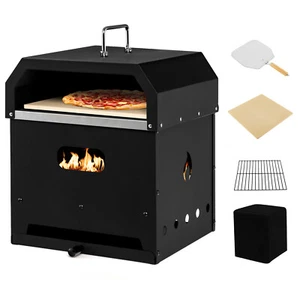 Forno Pizza da Esterno 4 in 1 2 Strati Griglia Staccabile Forno e Focolare con Coperchio - Foto 1 di 10