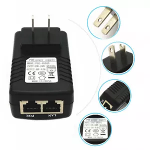 48 V 0,5 A US Wandstecker POE Injektor Ethernet Adapter IP Telefon Kamera Netzteil - Bild 1 von 4