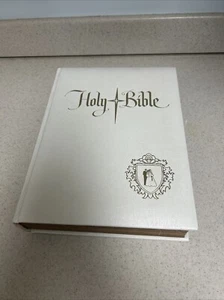 BIG WHITE 1965 KING JAMES FAMILY REGISTRY BIBLE RED LETTER COLOR ILLUSTRATIONS - Bild 1 von 17