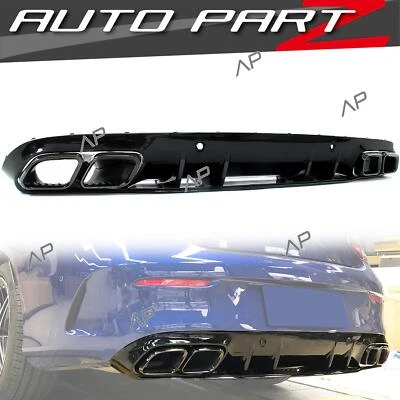 C63s Look Rear Diffuser Trim Panel For Mercedes C205 Coupe A205 C43 AMG Line - Image 1 of 4