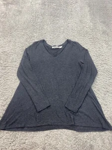 Michael Stars Sweater Womens Small Gray Ribbed V Neck Pullover Boho Tunic Top - Picture 1 of 9