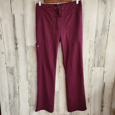 Greys Anatomy Signature Womens Scrub Pants Wine XSmall - Image 1 of 4