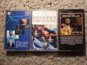 3 Country Cassettes. Boxcar Willie. Country Boys. Country Line Dancing. - Picture 1 of 5