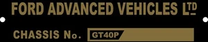 Ford Advanced Vehicle Ltd Brass GT40 Mark 1/B J W Automotive Engineering Repro - Picture 1 of 2