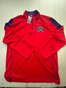 Majestic Activewear Top Mens XL Red 1/4 Zip Long Sleeve NBA Toronto Raptors - Picture 1 of 6