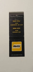Cubierta de libro de cerillas vintage Hertz Los Angeles California - Imagen 1 de 3