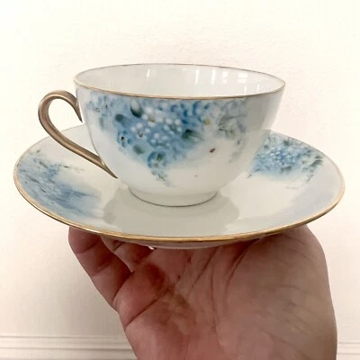 Taza y platillo antiguos 1918 O&E.G Oscar & Edgar Gutherz Royal Austria pintados a mano Foto 1 de 4