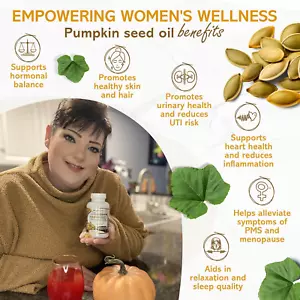 Pumpkin Seed Oil - 100% Cold Pressed Pure 1000Mg Extraction - Best for Hair G... - Picture 1 of 12