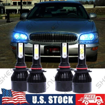 For Buick Park Avenue 1991-2005 - 8000K Blue LED Headlight Bulbs High & Low Qty4 - Image 1 of 4