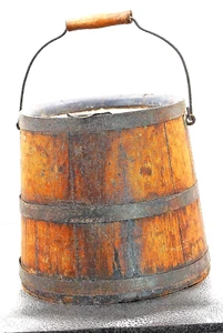 Antique Canadian Maple Syrup Bucket With Staves - Picture 1 of 4