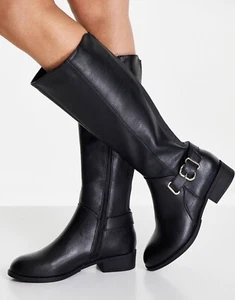 Call it Spring buckle detail knee boot in black Size UK 5 / EU 38 - Picture 1 of 3
